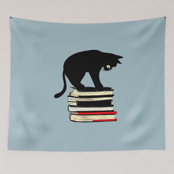 Item preview, Cat sitting on books designed and sold by Thedigital91.