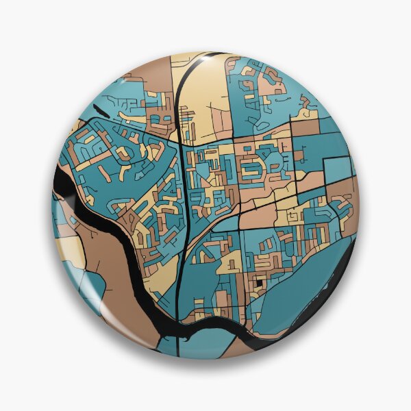 Item preview, Gatineau Map Pattern in Mid Century Pastel designed and sold by PatternMaps.