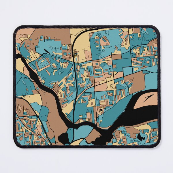 Item preview, Gatineau Map Pattern in Mid Century Pastel designed and sold by PatternMaps.