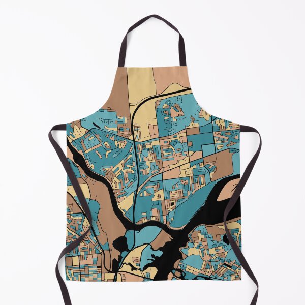 Item preview, Gatineau Map Pattern in Mid Century Pastel designed and sold by PatternMaps.