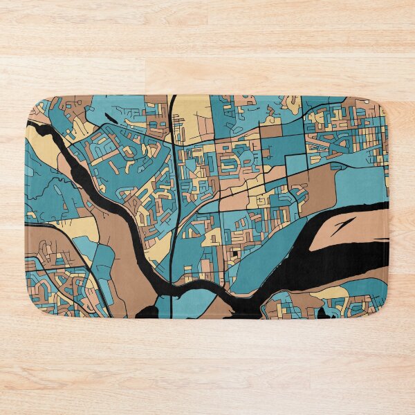Item preview, Gatineau Map Pattern in Mid Century Pastel designed and sold by PatternMaps.