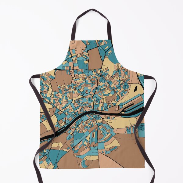 Item preview, Frankfurt Map Pattern in Mid Century Pastel designed and sold by PatternMaps.