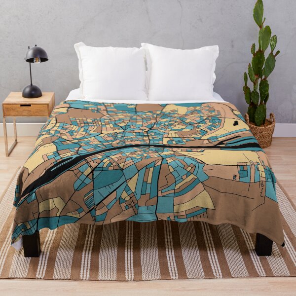 Item preview, Frankfurt Map Pattern in Mid Century Pastel designed and sold by PatternMaps.