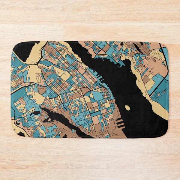 Item preview, Halifax Map Pattern in Mid Century Pastel designed and sold by PatternMaps.