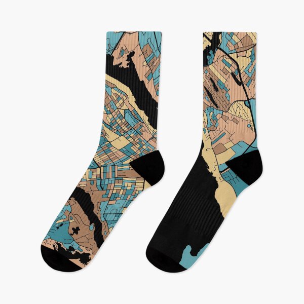 Item preview, Halifax Map Pattern in Mid Century Pastel designed and sold by PatternMaps.