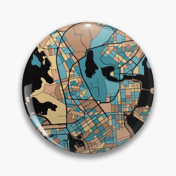Item preview, Helsinki Map Pattern in Mid Century Pastel designed and sold by PatternMaps.