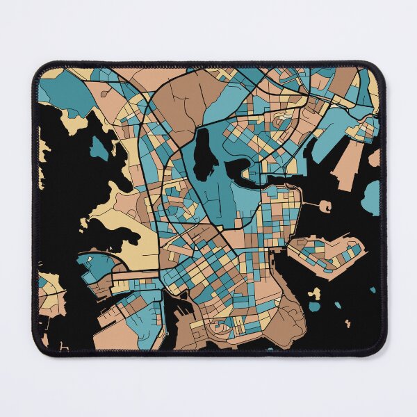Item preview, Helsinki Map Pattern in Mid Century Pastel designed and sold by PatternMaps.