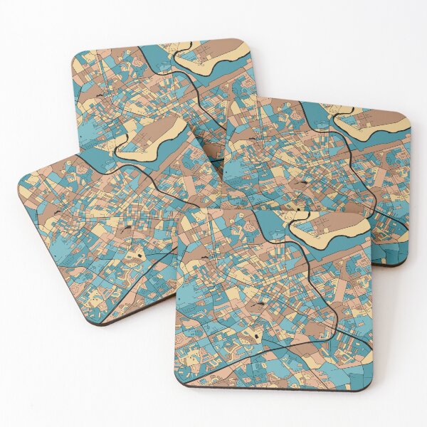Item preview, Kitchener Map Pattern in Mid Century Pastel designed and sold by PatternMaps.