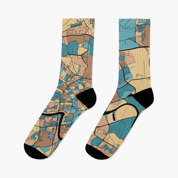 Item preview, Kraków Map Pattern in Mid Century Pastel designed and sold by PatternMaps.