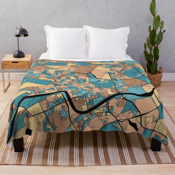 Item preview, Kraków Map Pattern in Mid Century Pastel designed and sold by PatternMaps.