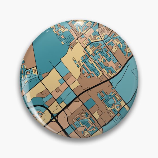 Item preview, Laval Map Pattern in Mid Century Pastel designed and sold by PatternMaps.