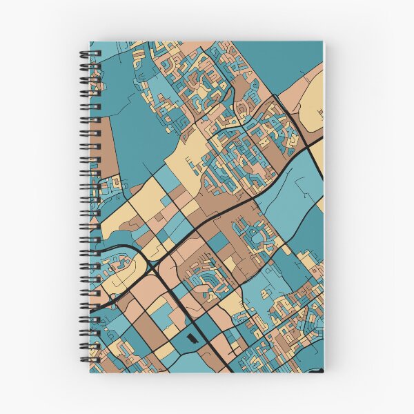 Item preview, Laval Map Pattern in Mid Century Pastel designed and sold by PatternMaps.