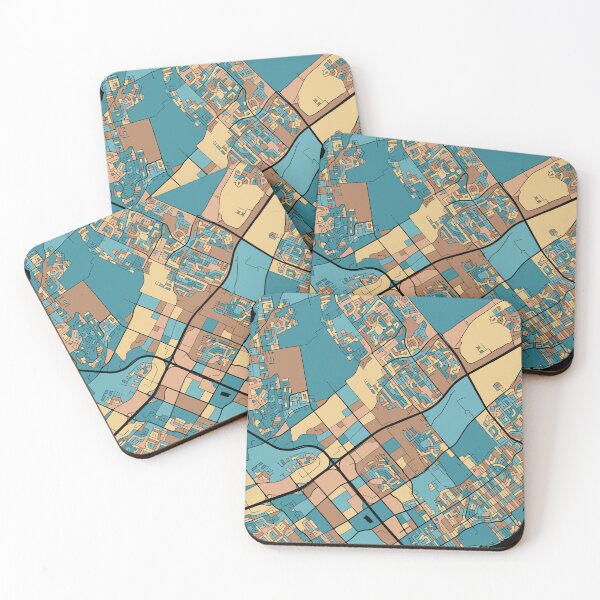 Item preview, Laval Map Pattern in Mid Century Pastel designed and sold by PatternMaps.
