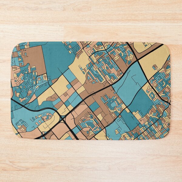 Item preview, Laval Map Pattern in Mid Century Pastel designed and sold by PatternMaps.