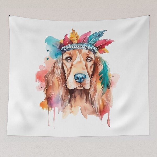 Item preview,  Watercolour funny portrait of a smiling dog in flowers designed and sold by Anastasiia Yurevych.