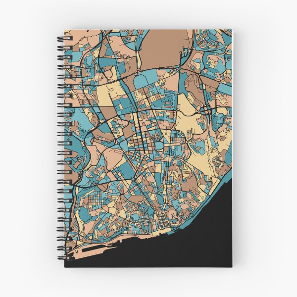 Item preview, Lisbon Map Pattern in Mid Century Pastel designed and sold by PatternMaps.