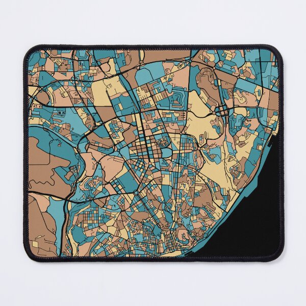 Item preview, Lisbon Map Pattern in Mid Century Pastel designed and sold by PatternMaps.
