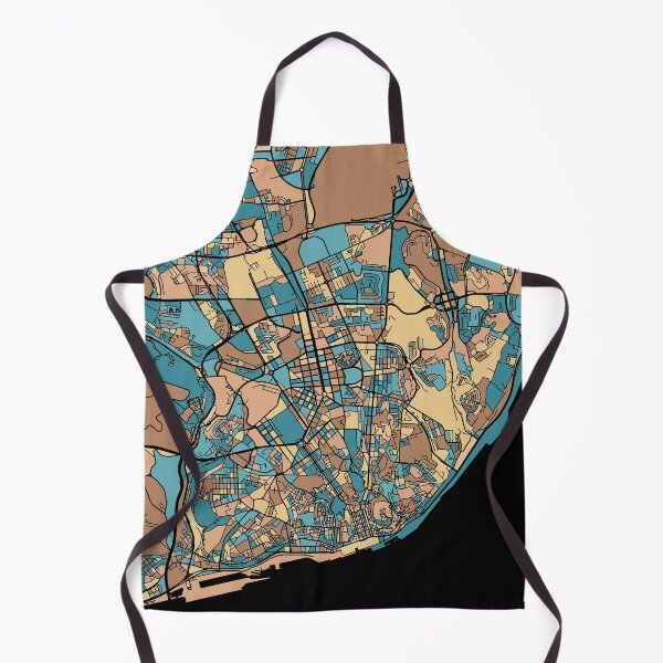 Item preview, Lisbon Map Pattern in Mid Century Pastel designed and sold by PatternMaps.