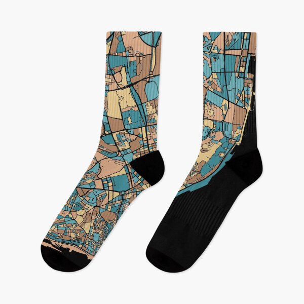 Item preview, Lisbon Map Pattern in Mid Century Pastel designed and sold by PatternMaps.