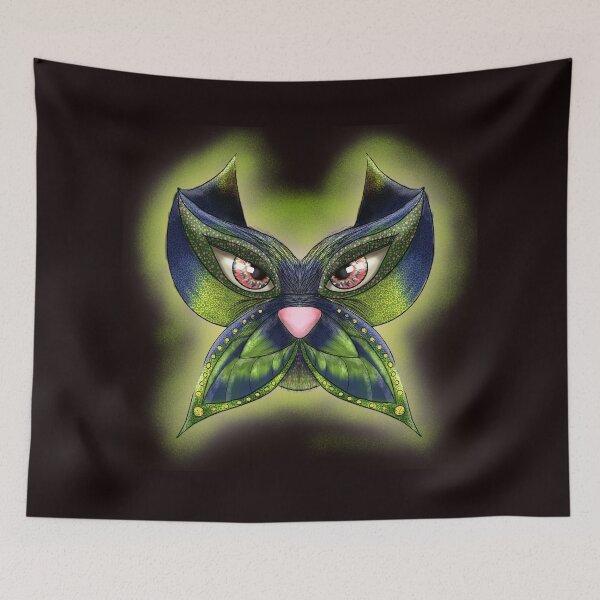 Item preview, Butterfly Cat Mask in Blue designed and sold by TLKauthor.