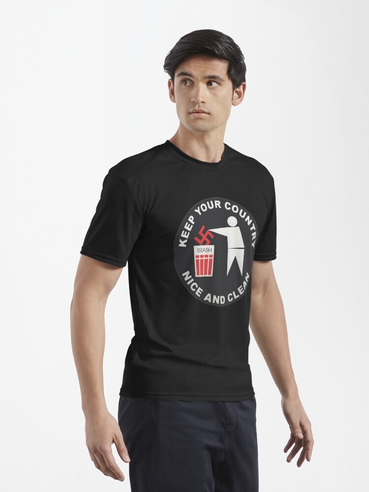 Imagen 3 de 7, Camiseta deportiva con la obra Mantenga limpio su país: antinazi., diseñada y vendida por luonngongg.
