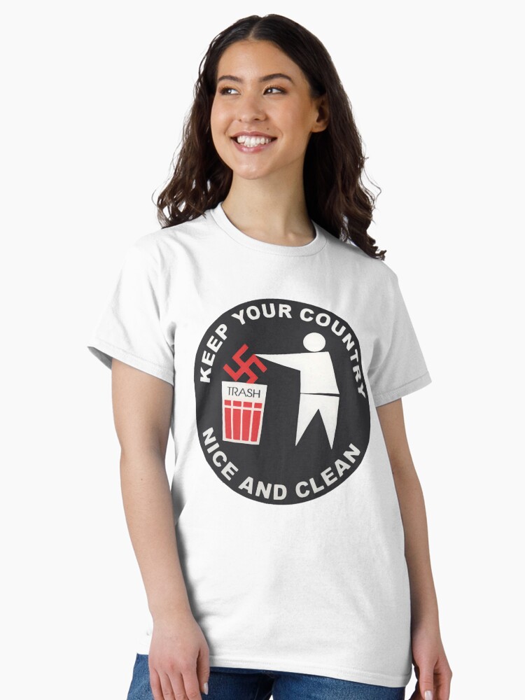 Thumbnail 2 of 7, Classic T-Shirt, Keep Your Country Clean - Anti-Nazi. designed and sold by luonngongg.