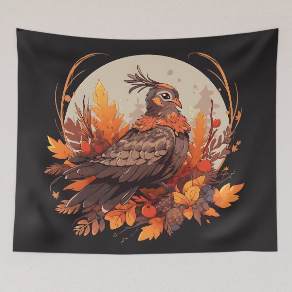 Item preview, Ruffed Grouse in Calm Moonlit Scene designed and sold by InkedBeasts.
