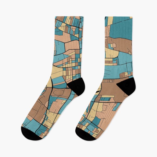 Item preview, Lódz Map Pattern in Mid Century Pastel designed and sold by PatternMaps.