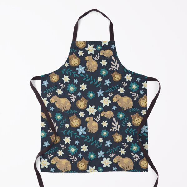 Item preview, Capybaras Boho Floral Dark Blue designed and sold by ArlacV.