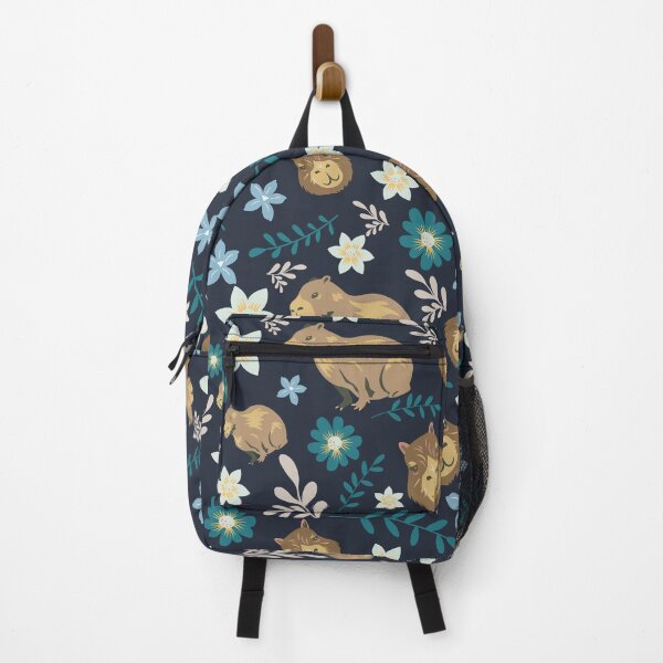 Item preview, Capybaras Boho Floral Dark Blue designed and sold by ArlacV.