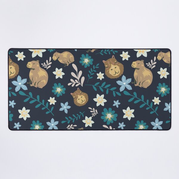 Item preview, Capybaras Boho Floral Dark Blue designed and sold by ArlacV.