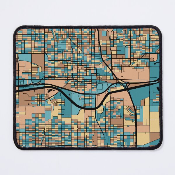 Artikelvorschau, Oklahoma City Map-Muster in Mid-Century-Pastell entworfen und verkauft von PatternMaps.