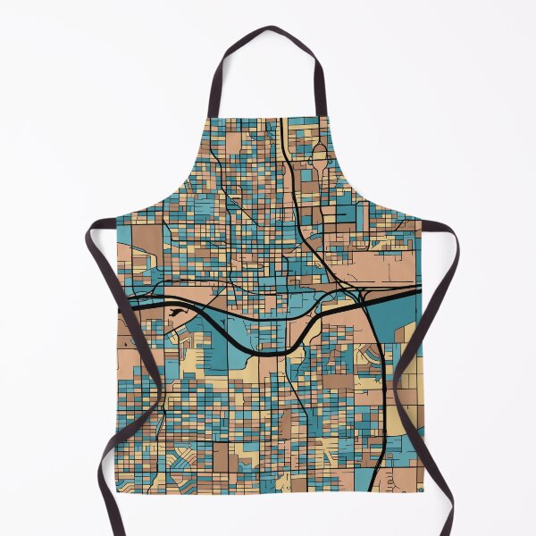 Item preview, Oklahoma City Map Pattern in Mid Century Pastel designed and sold by PatternMaps.