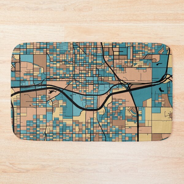 Item preview, Oklahoma City Map Pattern in Mid Century Pastel designed and sold by PatternMaps.
