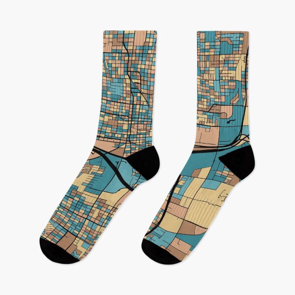 Item preview, Oklahoma City Map Pattern in Mid Century Pastel designed and sold by PatternMaps.