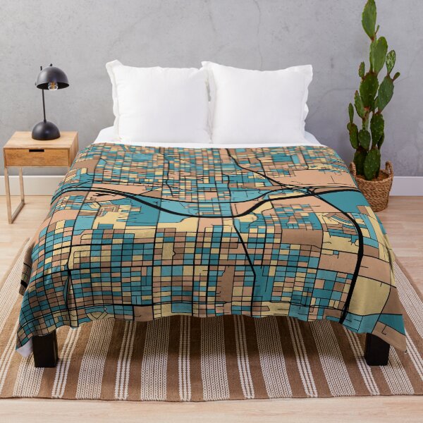 Item preview, Oklahoma City Map Pattern in Mid Century Pastel designed and sold by PatternMaps.