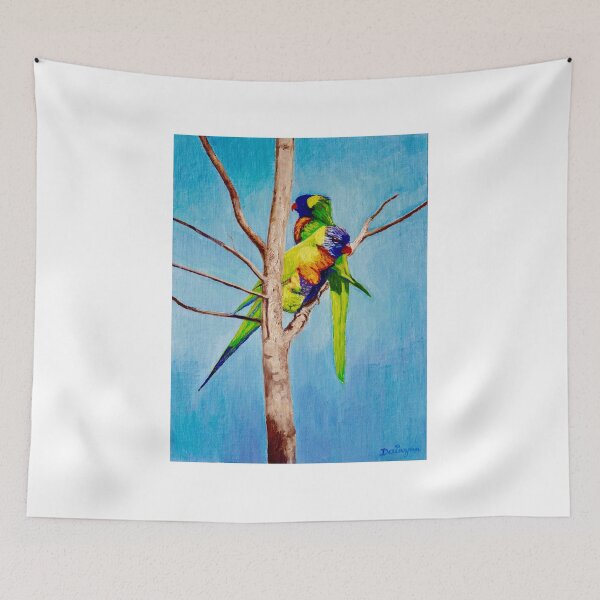 Item preview, Rainbow Lorikeet Love Birds designed and sold by Dai Wynn Fine Art.