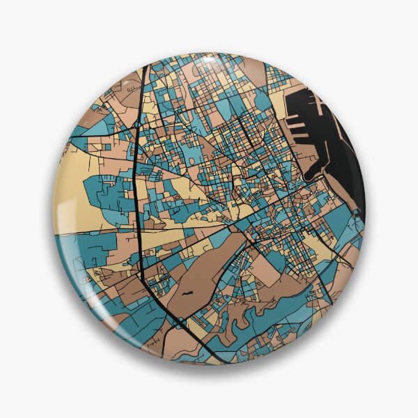 Item preview, Palermo Map Pattern in Mid Century Pastel designed and sold by PatternMaps.