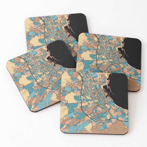 Item preview, Palermo Map Pattern in Mid Century Pastel designed and sold by PatternMaps.