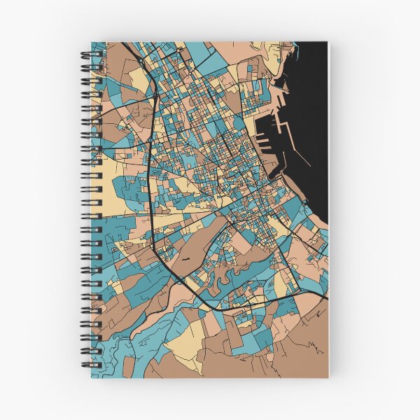 Item preview, Palermo Map Pattern in Mid Century Pastel designed and sold by PatternMaps.