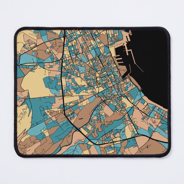 Item preview, Palermo Map Pattern in Mid Century Pastel designed and sold by PatternMaps.