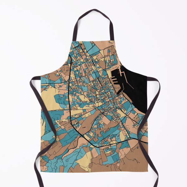 Item preview, Palermo Map Pattern in Mid Century Pastel designed and sold by PatternMaps.