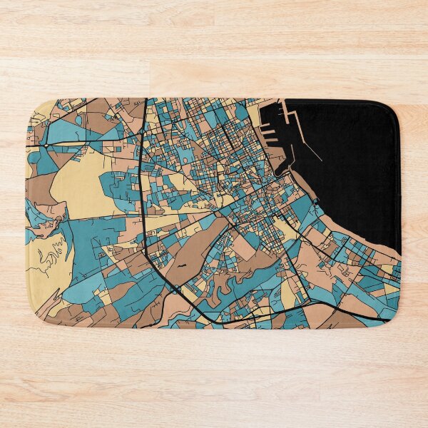 Item preview, Palermo Map Pattern in Mid Century Pastel designed and sold by PatternMaps.