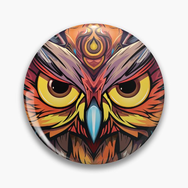 Item preview, Colorful Owl Starring into the Abyss designed and sold by RRMStudios.