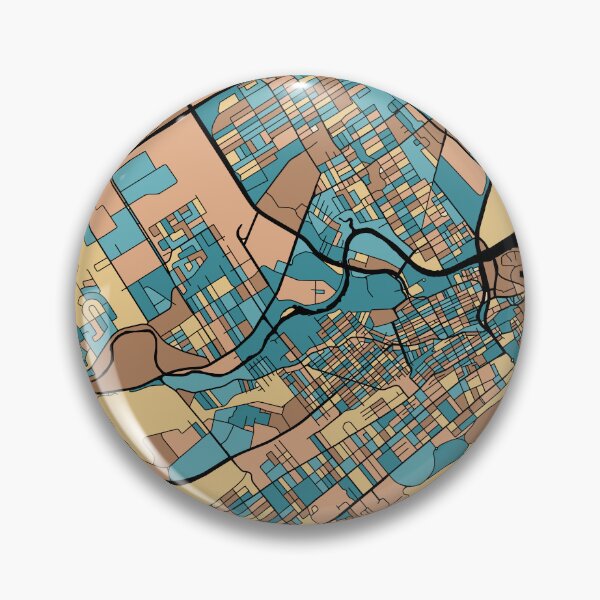 Item preview, Quebec City Map Pattern in Mid Century Pastel designed and sold by PatternMaps.