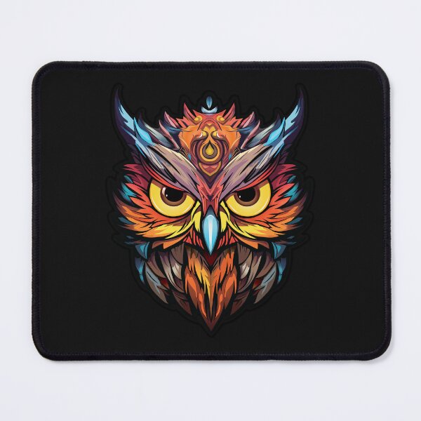Item preview, Colorful Owl Starring into the Abyss designed and sold by RRMStudios.