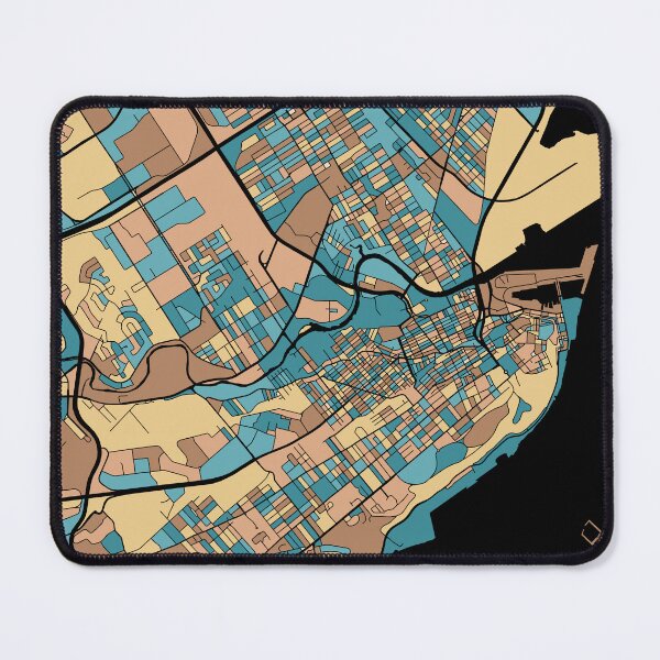Item preview, Quebec City Map Pattern in Mid Century Pastel designed and sold by PatternMaps.