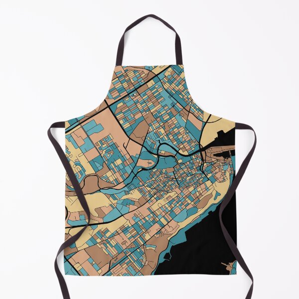 Item preview, Quebec City Map Pattern in Mid Century Pastel designed and sold by PatternMaps.