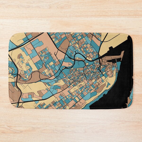 Item preview, Quebec City Map Pattern in Mid Century Pastel designed and sold by PatternMaps.