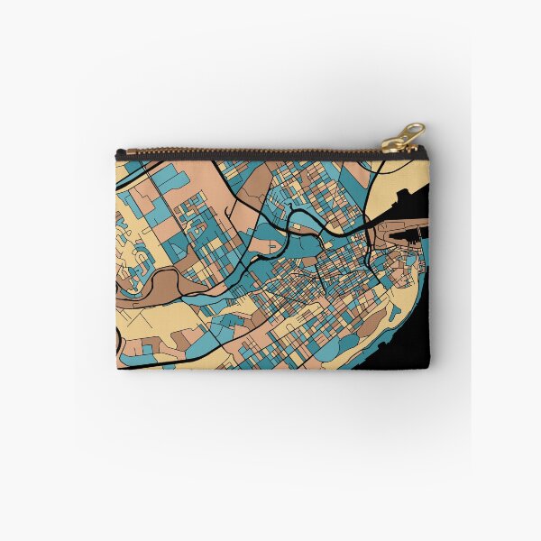 Item preview, Quebec City Map Pattern in Mid Century Pastel designed and sold by PatternMaps.